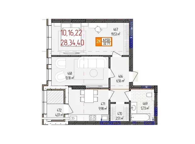 Квартира на вул. Родіона Скалецького, 21 в Вінниці, ID 227213, фото №2
