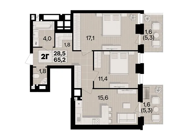 Квартира на пров. Цегельний, 12 в Вінниця, ID 223442, фото №4