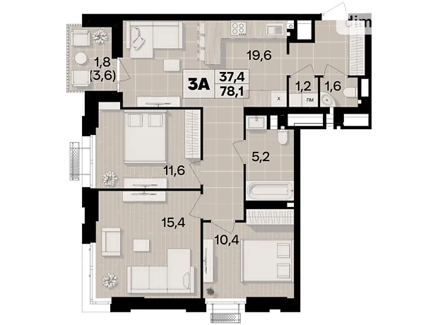 Квартира на пров. Цегельний, 12 в Вінниця, ID 331508, фото №3