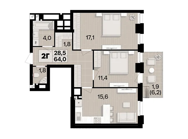 Квартира на пров. Цегельний, 12 в Вінниця, ID 341784, фото №3