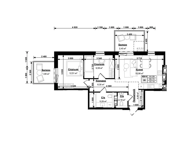 Квартира на вул. бічна Стрийська, 1 в Львові, ID 313858, фото №4