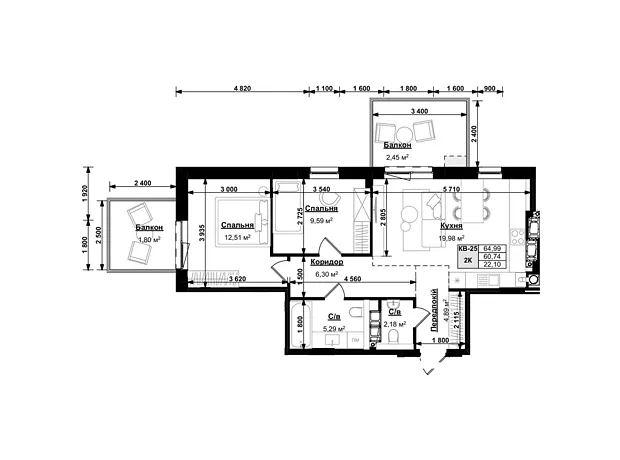 Квартира на вул. бічна Стрийська, 1 в Львів, ID 313865, фото №4