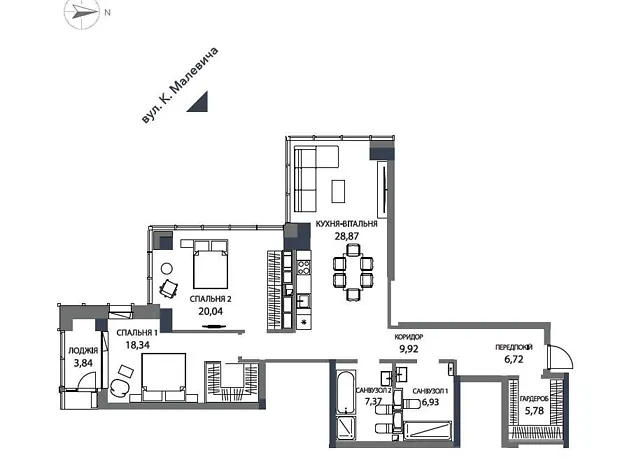 Квартира на вул. Антоновича, 136 в Києві, ID 205486, фото №1