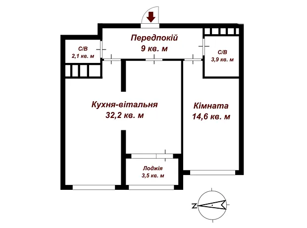 Квартира на шосе Залізничне, 45А в Києві, ID 164134, фото №12