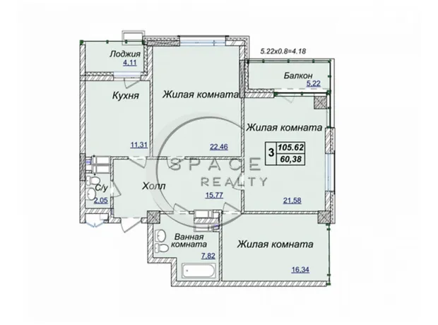 Квартира на вул. Андрія Верхогляда, 17В в Києві, ID 171834, фото №1