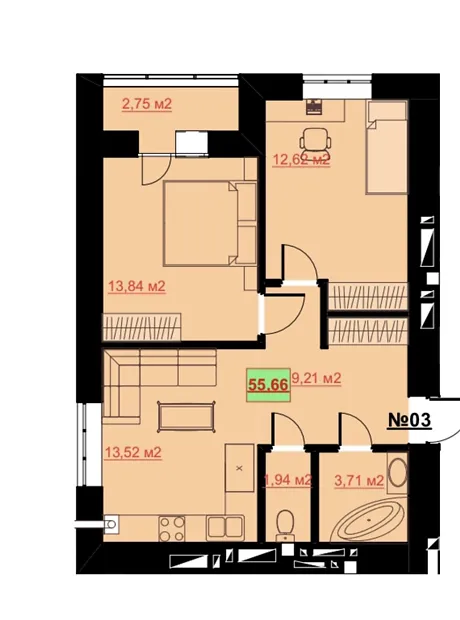 Квартира на вул. Гетьмана П. Дорошенка, 28А в Івано-Франківську, ID 164073, фото №7