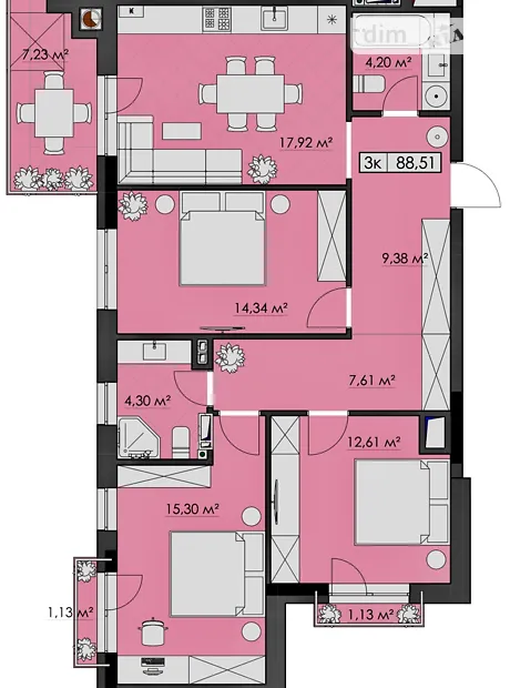 Квартира на вул. Депутатська, 7 в Хмельницькому, ID 220248, фото №16