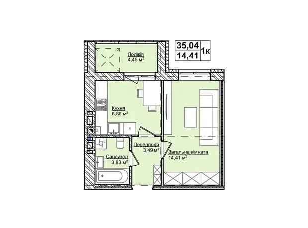 Квартира на вул. Патріарха Мстислава, 2А в Кам'янець-Подільський, ID 292130, фото №1