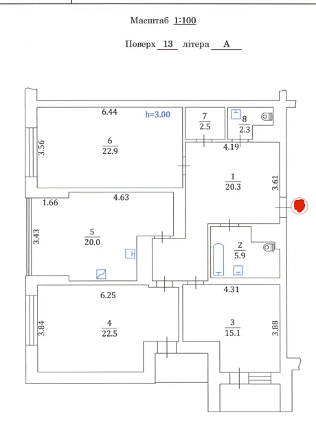 Квартира на вул. Тетянинська, 6 в Києві, ID 183099, фото №2
