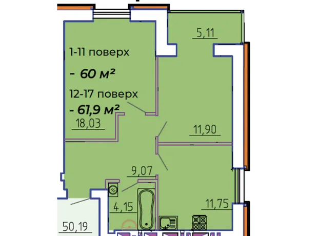 Квартира на вул. Байди-Вишневецького, 68 в Черкаси, ID 227761, фото №4