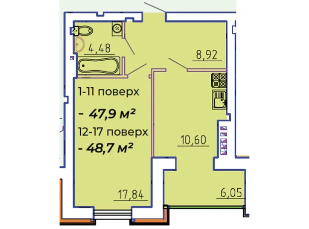 Квартира на вул. Байди-Вишневецького, 68 в Черкаси, ID 283176, фото №4