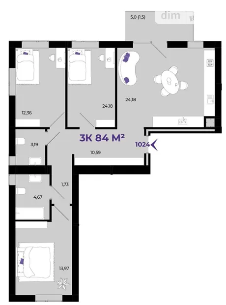 Квартира на вул. Краківська 6/1 в Івано-Франківську, ID 309960, фото №1