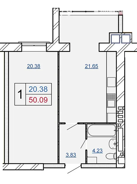 Квартира на вул. Січових Стрільців, 8Б в Хмельницький, ID 351497, фото №5