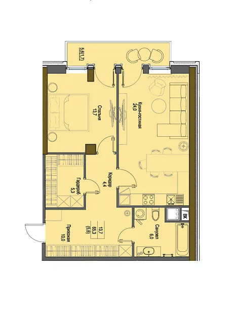 Квартира на бул. Французький в Одесі, ID 193049, фото №2