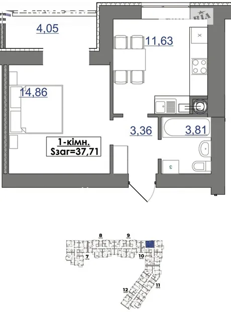 Квартира на пров. Ключний в Івано-Франківську, ID 310012, фото №13