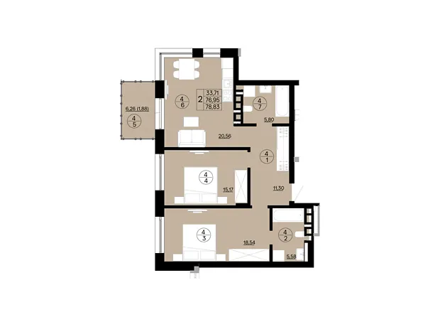 Квартира на вул. Кримська, 24 в Ужгород, ID 296425, фото №1