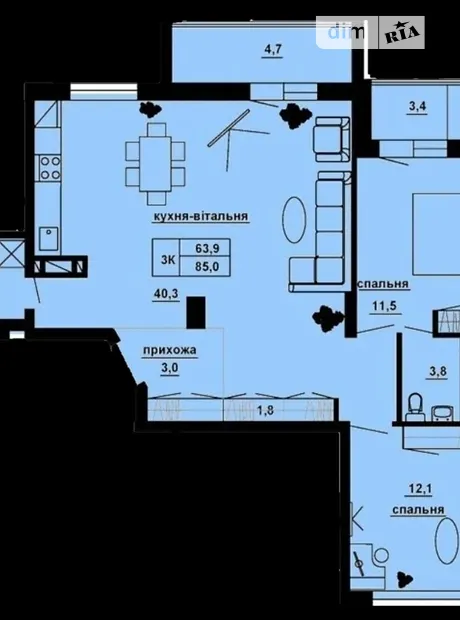 Квартира на бул. Куліша Пантелеймона, 1А в Тернополі, ID 238300, фото №2