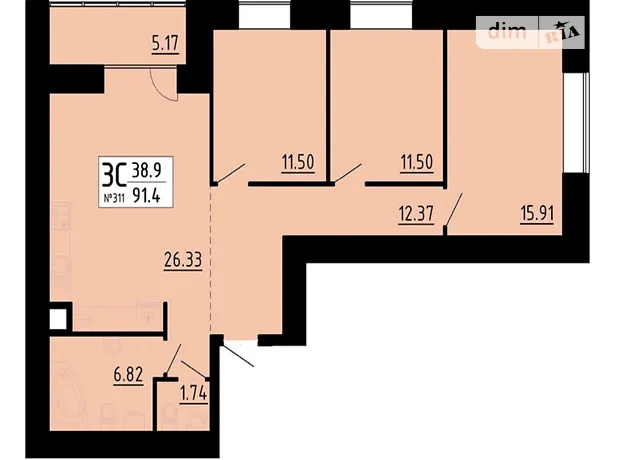 Квартира на вул. Академіка Сергія Корольова, 7 в Тернополі, ID 221485, фото №2