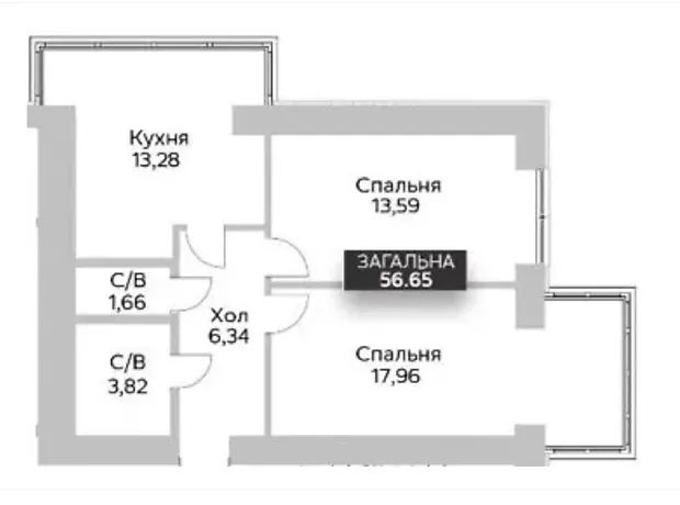 Квартира на вул. Соборна, 1 в Києві, ID 308563, фото №32