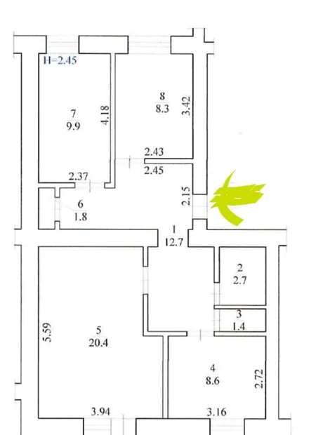 Квартира на вул. Виставкова, 14 в Києві, ID 186832, фото №7