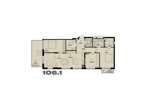 Квартира на вул. Українська, 1А в Києві, ID 227267, фото №3