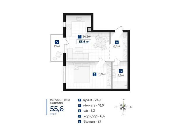 Квартира на вул. Коновальця Євгена, 1 в Івано-Франківську, ID 401059, фото №3