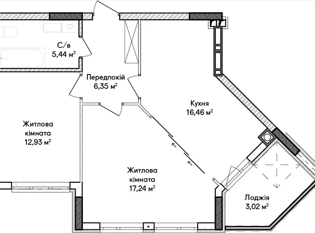 Квартира на вул. Ольги Кобилянської 1В/30 в Києві, ID 236657, фото №12