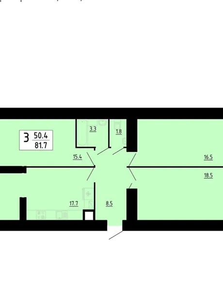 Квартира на вул. Академіка Сергія Корольова, 7Б в Тернополі, ID 231062, фото №1