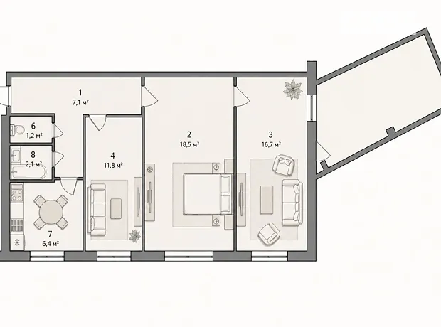 Квартира на вул. Архітекторів, 24 в Харкові, ID 206936, фото №9