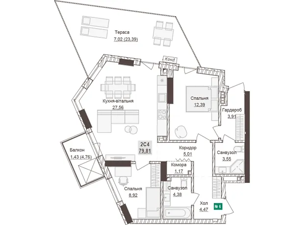 Квартира на вул. Вишиванка, 2 в Рівне, ID 170995, фото №5