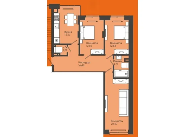Квартира на бул. Буковинського віча, 4 в Чернівцях, ID 228041, фото №6