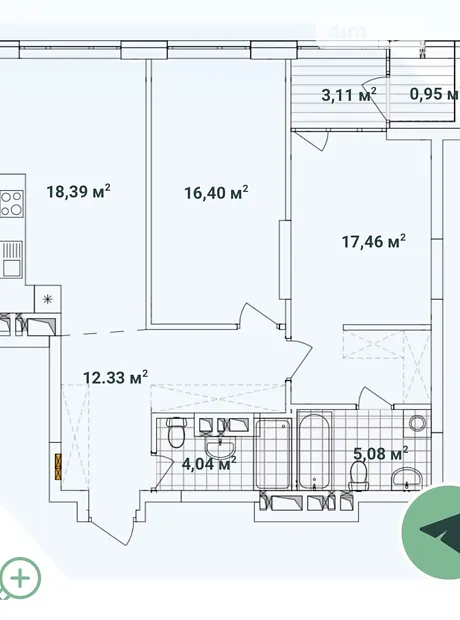 Квартира на вул. Всеволода Змієнка, 13 в Києві, ID 165779, фото №2