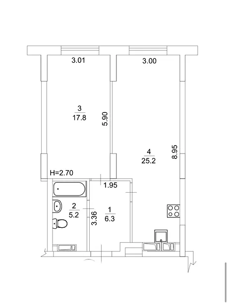 Квартира на вул. Князя Романа Мстиславича, 22А в Києві, ID 168997, фото №8