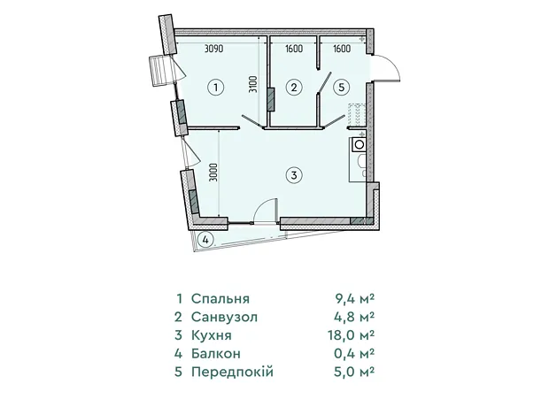 Квартира на вул. Соборна, 77А в Києві, ID 230553, фото №6