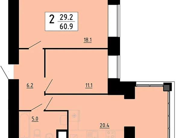 Квартира на вул. Академіка Сергія Корольова, 7Б в Тернополі, ID 222710, фото №1