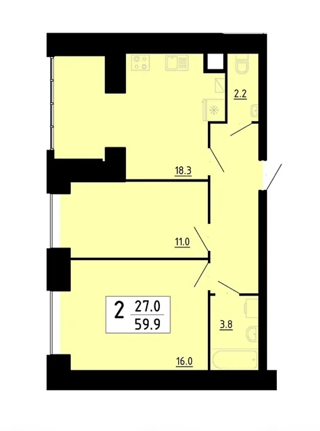 Квартира на вул. Академіка Сергія Корольова, 7Б в Тернополі, ID 228093, фото №1