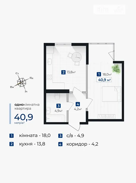 Квартира на вул. Хоткевича Гната, 45 в Івано-Франківську, ID 363348, фото №7