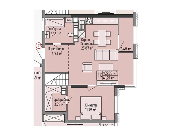 Квартира на вул. Генерала Мирона Тарнавського, 7 в Тернопіль, ID 248500, фото №4