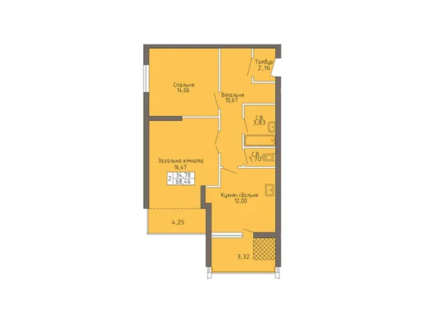 Квартира на вул. Молодіжна 8/3Б в Хмельницький, ID 219652, фото №3