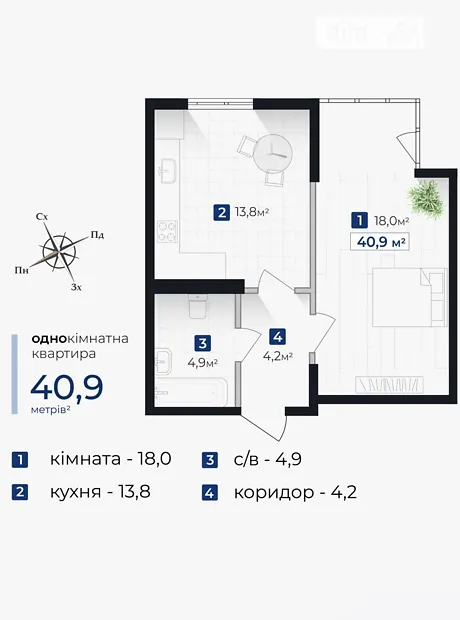 Квартира на вул. Хоткевича Гната, 45 в Івано-Франківську, ID 238154, фото №2