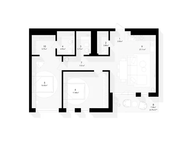 Квартира на вул. Замарстинівська, 76 в Львові, ID 181142, фото №6
