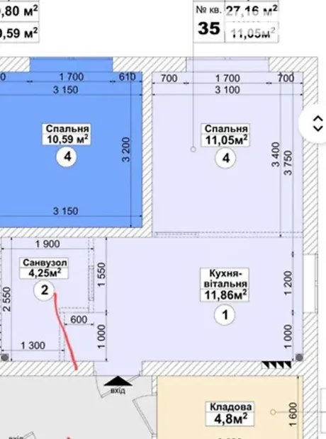 Квартира на вул. Гідності, 14 в Київ, ID 313173, фото №3