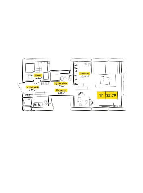 Квартира на вул. Івана Кочерги, 17А в Києві, ID 171333, фото №3
