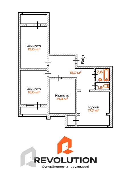 Квартира на вул. Бориса Гмирі, 15 в Київ, ID 314318, фото №2