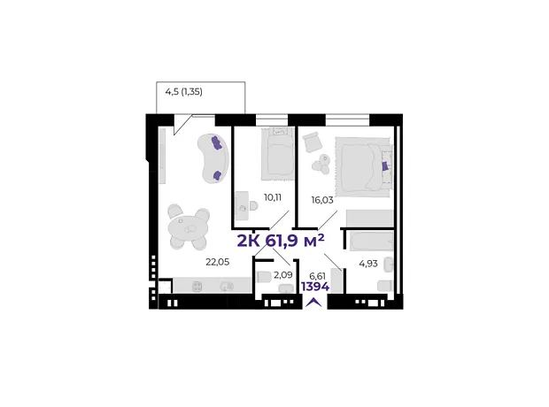 Квартира на вул. Івасюка в Івано-Франківську, ID 182174, фото №5