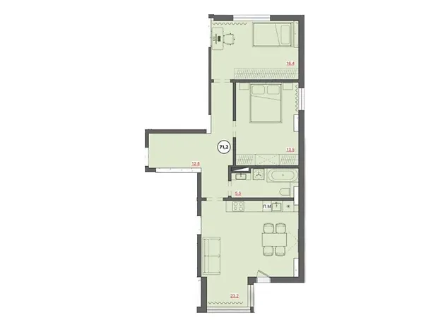 Квартира на вул. Героїв-рятувальників, 16А в Кропивницькому, ID 292107, фото №6