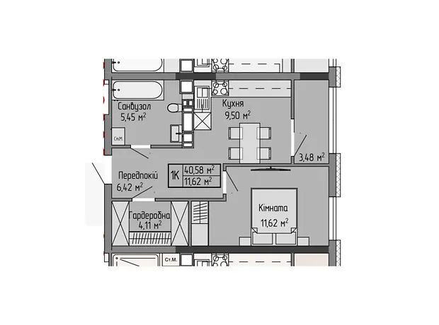 Квартира на вул. Генерала Мирона Тарнавського, 7 в Тернополі, ID 248160, фото №6