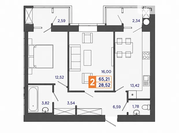 Квартира на вул. Тернопільська, 13 в Хмельницькому, ID 243375, фото №1