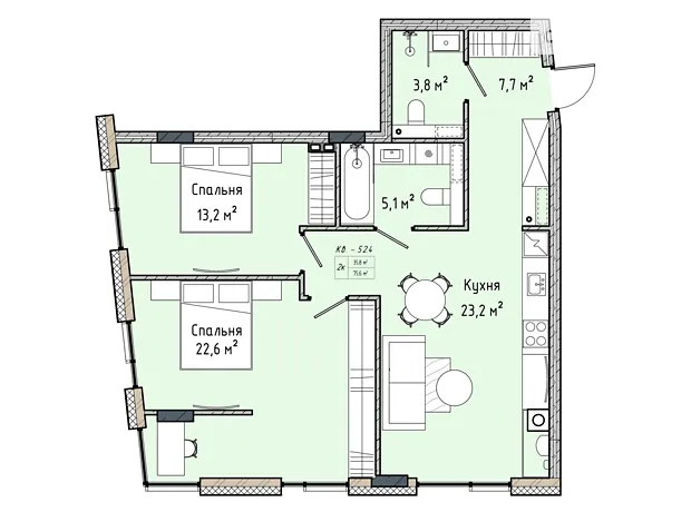 Квартира на вул. Соборна, 77А в Києві, ID 231308, фото №6