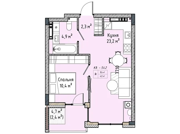 Квартира на вул. Соборна, 77А в Києві, ID 228018, фото №6